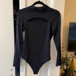 NWT: Abercrombie & Fitch Black Long Sleeve Bodysuit with Cut-Out